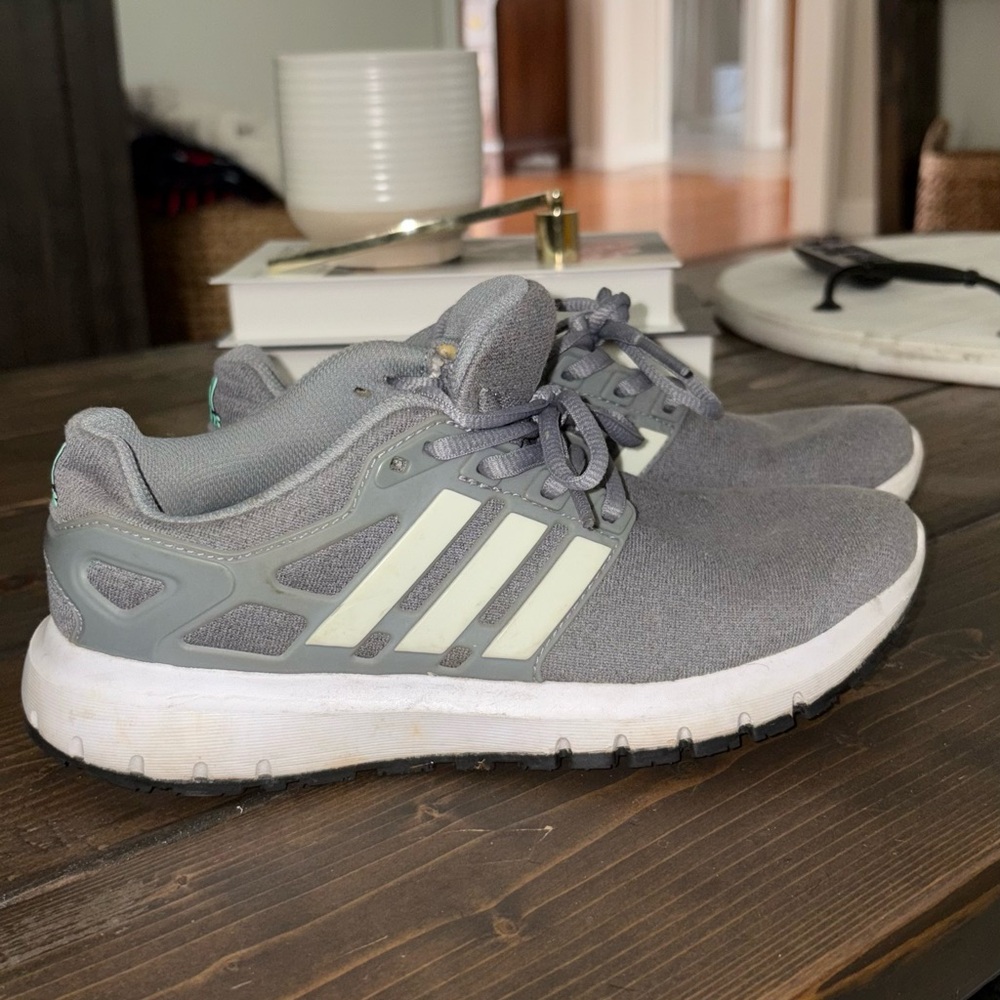 Adidas Gray Sneakers with White Stripes